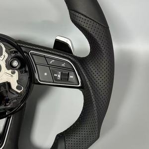 Volant de voiture de <span class=keywords><strong>sport</strong></span> à fond plat pour <span class=keywords><strong>Audi</strong></span> B8 B9 C8 A3 A5 A6 A8 Q3 Q5 Q7 R8 TTRS C6 C7 S4 8V 8P Volant en cuir - Product Image 4