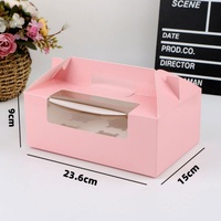 Boîte à gâteau recyclable Sunshine de qualité alimentaire avec pelliculage brillant, taille et poignée personnalisables, fenêtre – Emballage en carton