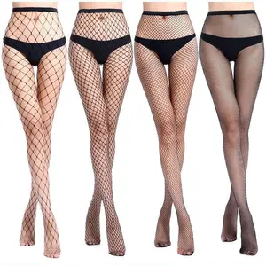 Stoking jaring-jaring musim panas Eropa dan Amerika kaus kaki lutut panjang seksi dengan desain kisi ikan Pantyhose dan celana ketat Suspender