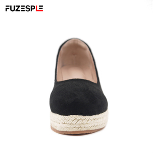 Nuove <span class=keywords><strong>zeppe</strong></span> da <span class=keywords><strong>donna</strong></span> per scarpe Slip-On con tacco alto 6cm con plateau in Suede Sole Design espadrillas <span class=keywords><strong>nere</strong></span> da <span class=keywords><strong>donna</strong></span> - Product Image 2