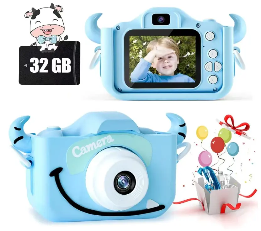 Cámara de Selfie para niños y niñas, juguete portátil de 32GB, tarjeta SD, cámara de vídeo Digital HD para niños de 3 a 9 años