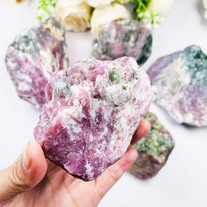 Yeni geldi doğa kristal ham turmalin taşı pembe taş - Product Image 4