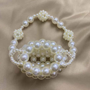 Bolso con cuentas hecho a mano a la moda, bolso a horcajadas diagonal de mano, bolso ahuecado con perlas - Product Image 5