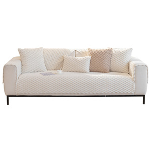 Honeycomb Velvet <b>Sofa</b> Cushion Pad Type 90-140cm Solid Color Chenille Machine Washable <b>Sofa</b> <b>Cover</b> <b>For</b> Home Use - Product Image 5