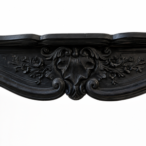 Chimenea Tradicional de Mármol con Tallado Ornamental, Piedra de Jade Negra Galala, Chimenea Interior de Leña para Comedor - Product Image 3