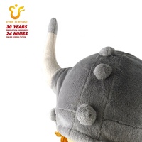 Chapeau en peluche en forme de corne de bœuf Viking avec longues tresses, casque perruque, accessoire de costume de fête amusant pour enfants et adultes, OEM