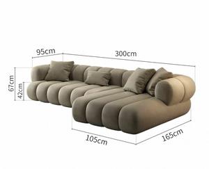 Modern <b>L</b>-<b>Shaped</b> Sectional <b>Sofa</b> Set with Stainless Steel Legs Fabric <b>Covered</b> Compressed Design for Living Room Furniture - Product Image 6