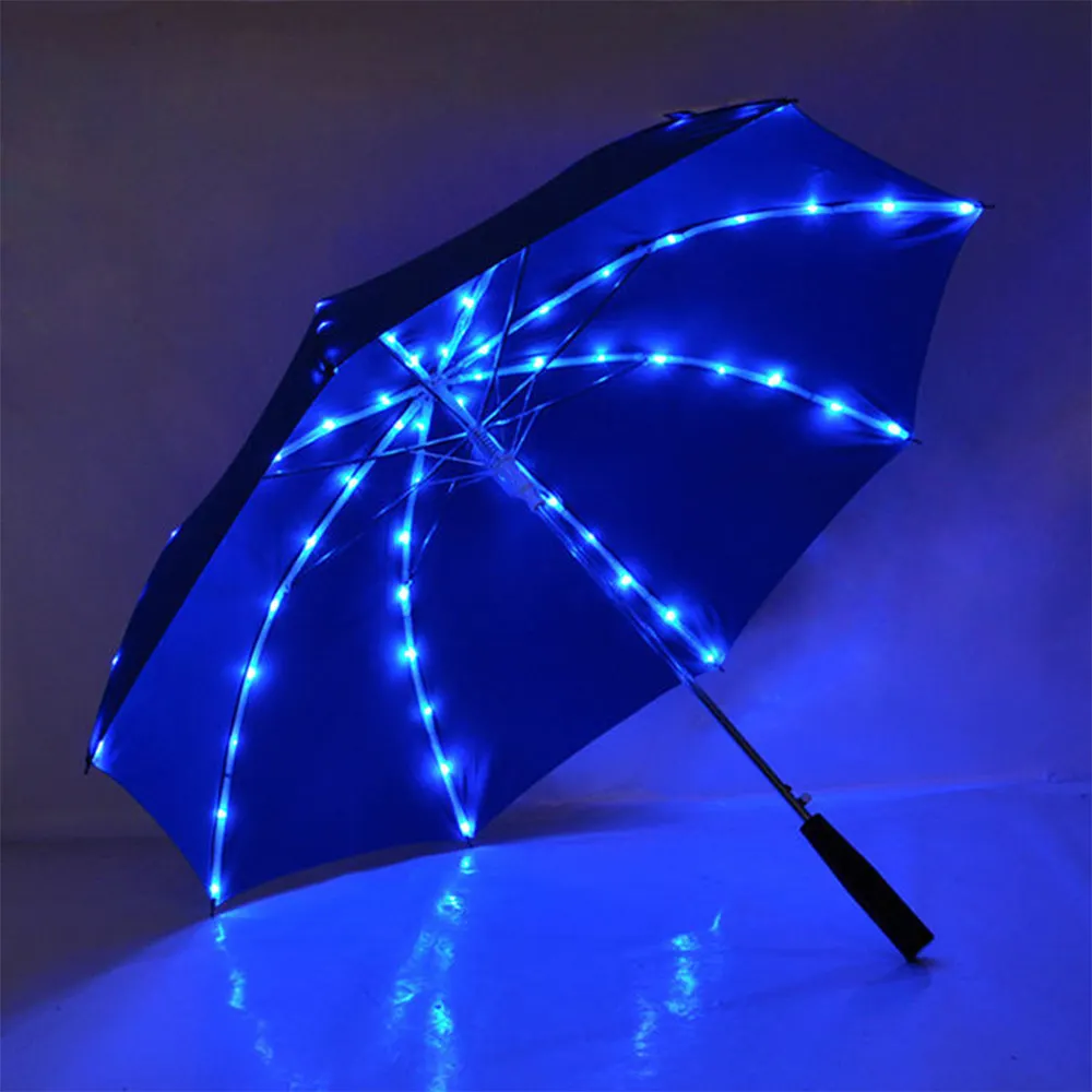 새로운 트렌드 블레이드 러너 라이트 Led 플래시 광선검 투명, Led 조명과 투명 자동 접는 우산/