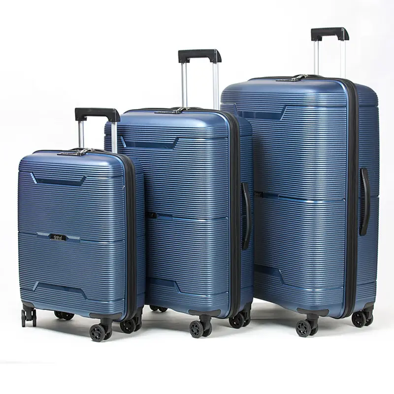 2022 New Original Factory Own Design PP Travel Trolley Luggage Bag Suitcases Luggage Sets with 4 double Wheels