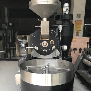 Torréfacteur à café à air chaud au gaz en fonte et acier inoxydable à double tambour HW-17kg 15kg Machine à torréfier les grains de café - Product Image 1