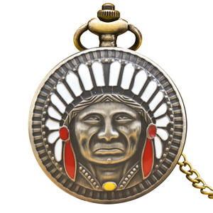 Montre de poche pour homme en alliage BingoBeads, style steampunk antique, avec pendentif médaillon à quartz et chaîne de collier, design horloge offshore, bijou de mode - Product Image 2