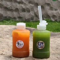 Bouteilles de 1000 ml en forme de baril pour boissons aux fruits et thés, avec bouchons à clapet circulaires, de haute qualité, vente en gros, portables