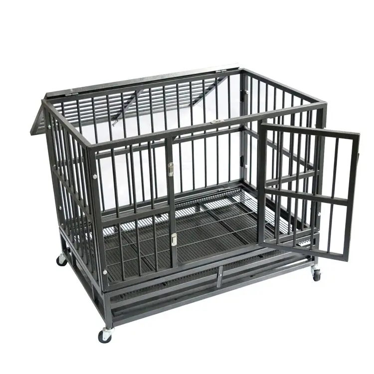Movable Outdoor Indoor Dog Kennel Strong Metal Dog Crate Cage House For Big Dog
