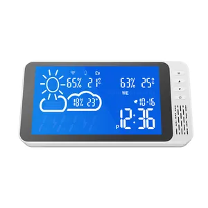 Tuya Customizable WiFi Weather Station Battery-Powered Thermometer with Weather Forecast Temperature Wind Speed Measurement