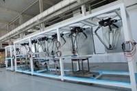 Nuevo Robot Paralelo Delta de 4 Ejes con Pinza de Recogida y Colocación, Caja de Engranajes PLC, Acero Inoxidable, Carga Útil de 3-16 kg, 25 Beats/Min, para Alimentos/Botellas/Bolsas