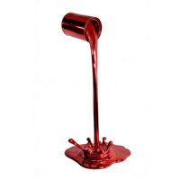 Sculpture en résine personnalisée avec peinture rouge électrolytique effet miroir