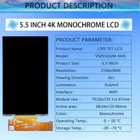 Modul layar LCD Mono 5.5 inci 4K 2160x3840 HD-MI ke antarmuka MIPI papan pengontrol LCD Printer 3D monokrom layar LCD