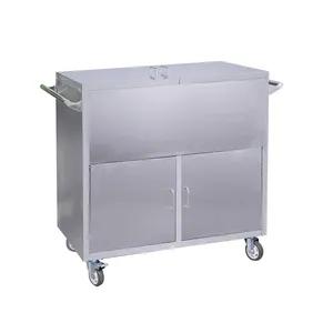 Factory Direct Hospital Stainless Steel Medical Emergency Trolley Medicine Cart Drug Dispensing Vehicle With Drawer Doors