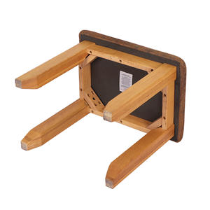 Chaise ancienne française au design moderne de haute qualité en bois de chêne blanc, siège rembourré en cuir PU, <span class=keywords><strong>petit</strong></span> <span class=keywords><strong>banc</strong></span> de tabouret bas pour le salon - Product Image 4