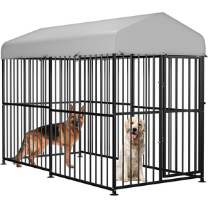 家の外の正方形のチューブ犬の犬小屋xxl屋外金属ケージ犬の実行 - Product Image 2
