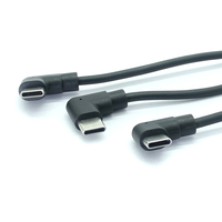 Kabel USB Type-C Male ke Type-C Male Sudut Kanan untuk Pengisian Cepat dan Transfer Data, Kabel USB-C Ganda 90 Derajat