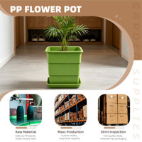 Pots de fleurs carrés légers, jardinières durables en PP, conteneurs de pépinière suspendus avec trou de drainage