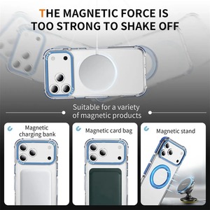 Pour <span class=keywords><strong>Magsafe</strong></span> Fold Bracket Stand Étui Transparent pour <span class=keywords><strong>iPhone</strong></span> 17 Air 16 15 14 Plus 13 11 <span class=keywords><strong>12</strong></span> Pro Max Support Magnétique Couverture Acrylique - Product Image 2