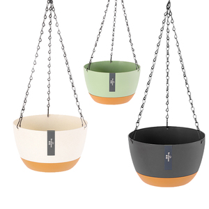 Artículo de Venta caliente de fábrica, <span class=keywords><strong>maceta</strong></span> colgante para flores, decoración del hogar, <span class=keywords><strong>maceta</strong></span> colgante elegante de plástico blanco gris oscuro - Product Image 1