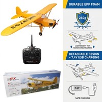 LKTOYS FX9703 Avion télécommandé RC, modèle d'avion J3, moteur brushless, stabilisateur six axes 5CH, avion à aile fixe 3D