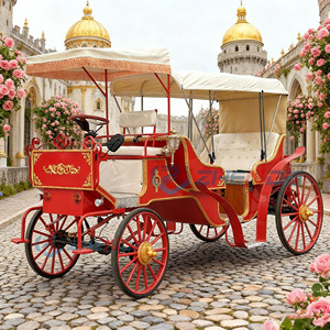 รถม้าลากแบบกำหนดเองสำหรับงานแต่งงาน รถม้าชมวิว รถม้าไฟฟ้าแบบราชวงศ์สำหรับขาย - Product Image 1