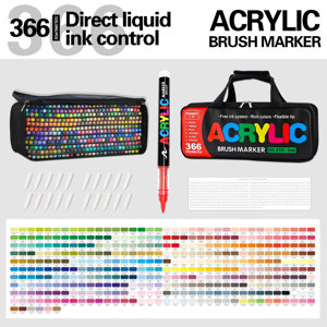 Ensemble de marqueurs acryliques liquides Guangna <span class=keywords><strong>366</strong></span> couleurs, gamme de couleurs complète, stylos à peinture Acuarela Aquarell, kit de papeterie artistique de luxe - Product Image 1
