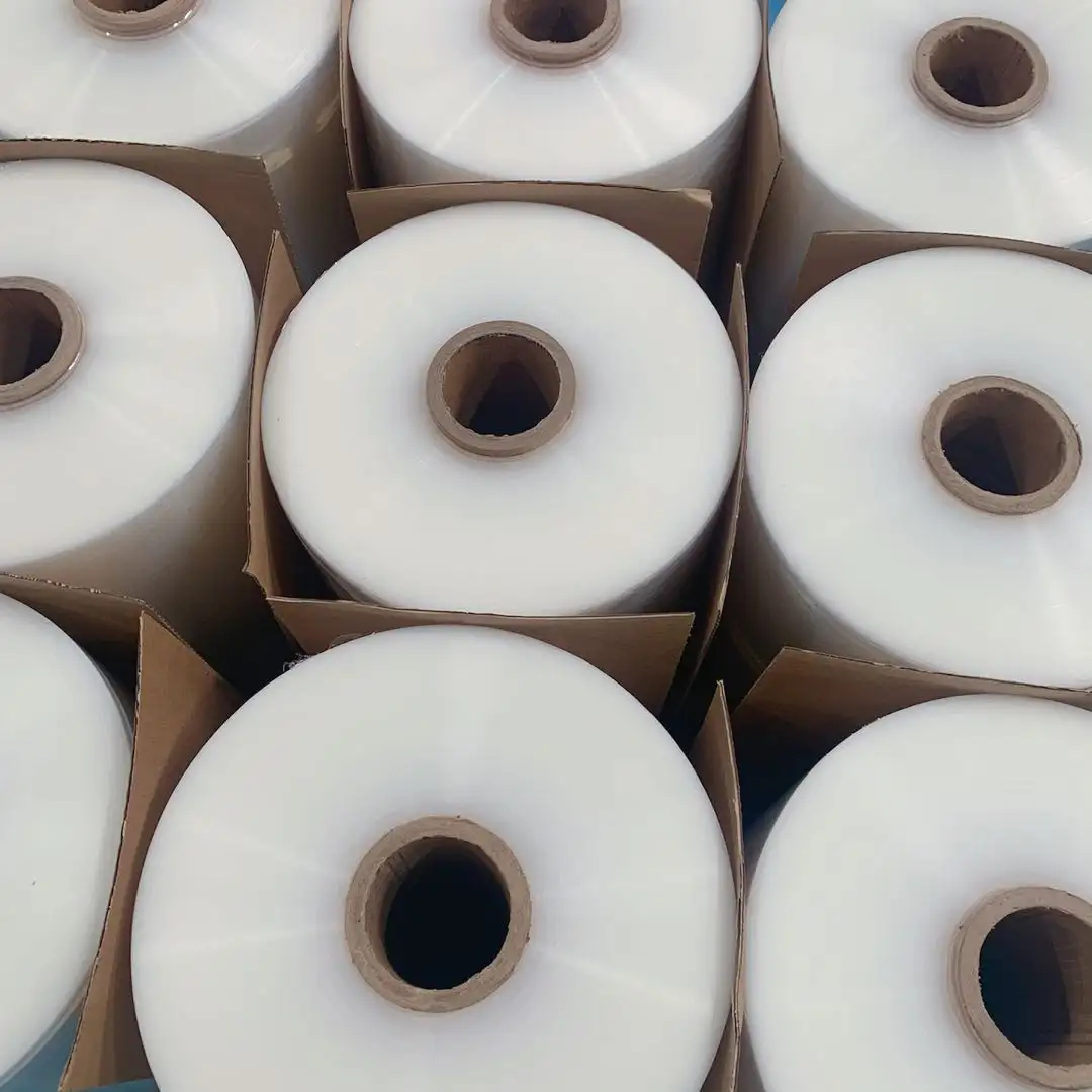 Nhà Máy Bán Buôn Rõ Ràng Nhựa Bao Bì Phim Pallet Đóng Gói Bọc Phim 80 Đo 40Kg Trong Suốt Lldpe Stretch Film CuộN Jumbo