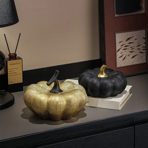 Ceramic Gold Orange <strong>Black</strong> Green Striped Pumpkin <strong>Decor</strong> Luxury Fall Harvest <strong>Table</strong> Centerpiece Home Office Shelf Mantel <strong>Decor</strong> Gift - Product Image 5