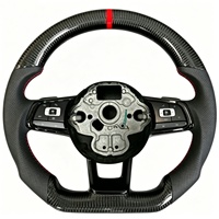 Volant sport en cuir et fibre de carbone à fond plat pour Volkswagen Golf 7 75 GTI GTD GTE R Polo GTI Tiguan Passat