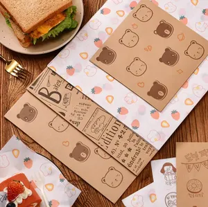 Papel de hambúrguer de sanduíche revestido de cera de qualidade alimentar impresso personalizado, papel de cerâmica para embrulho de hambúrguer, papel de cera para embrulho de alimentos