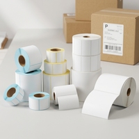 Papel de Etiquetas de Transferencia Térmica Impreso a Color Personalizado 50x25 50x30 58x40 58x60 60x40, Papel Semibrillante, Adhesivo, Etiqueta Térmica