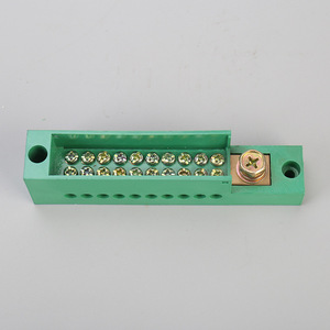 Screw <b>Terminal</b> Block 10 Position Green Copper Contact Single Pole For Parallel Wiring Electrical Connector - Product Image 3