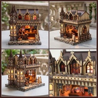 Kit DIY Book Nook Spire Magic Shop, Puzzle 3D en Bois, Kit Maison de Poupées Miniature, Insert de Bibliothèque Fait Main pour Décoration Intérieure et Cadeau