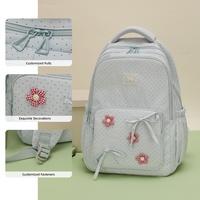 Sac à dos scolaire imperméable à pois pour enfants avec pochette pour trolley, décor nœud mignon, cartable étudiant, Mochilas Deportivas Casuales
