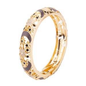 Brazalete de Moda con Dijes de Esmalte Azul en Forma de Estrella y Luna Caladas, Estilo Cloisonné, Venta Caliente - Product Image 3