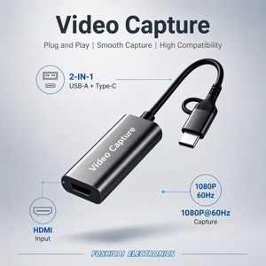 <span class=keywords><strong>Tarjeta</strong></span> de Captura de Video USB 3.0 Tipo-C a HDMI 2 en 1 para Transmisión, Grabación y Juegos (Compatible con OBS/Zoom) - Product Image 1
