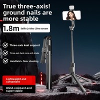 Trípode Selfie Stick Antivibración de 1.8m con Control Remoto y Soporte Telescópico para Teléfono, Compatible con iPhone y Android, para Vlogging y Transmisión en Vivo