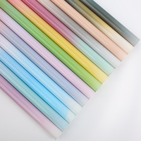 Papier d'emballage floral imperméable dégradé, coloré et brillant pour bouquets, fournitures pour fleuristes en gros