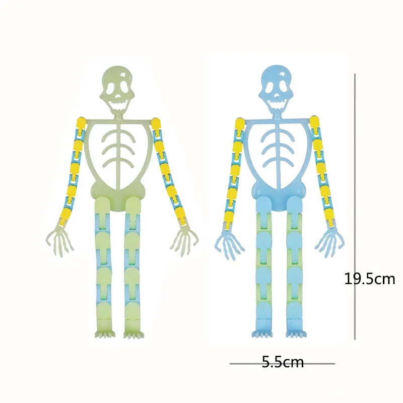 Commercio all'ingrosso halloween scheletro catena scheletro halloween prop Glow scheletro umano giocattolo di decompressione