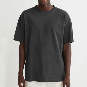 T-shirts en coton de haute qualité à épaules tombantes, t-shirts de luxe 240 g/m², t-shirt oversize décontracté d'été à col rond, t-shirt uni et ample - Product Image 3