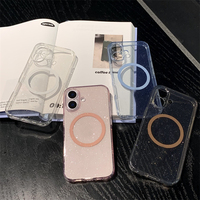 Coque de téléphone portable en silicone souple transparente de luxe avec paillettes brillantes pour iPhone 17 16 13 ProMax 15Plus 14, compatible avec la recharge magnétique sans fil