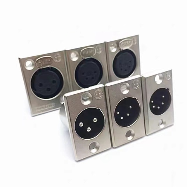 Wall Plate Panel Mount XLR Panel Mount Male Female Jack D Series Audio Microphone Connector Adapter Converter XLR Connector