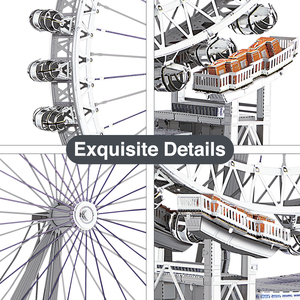 Piececool London Eye Puzzle 3D en métal DIY Modèle de grande roue Kit de construction de monument Cadeau moderne pour adultes et enfants - Product Image 6