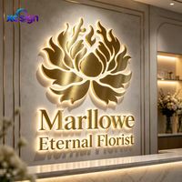 Enseigne personnalisée en acier inoxydable avec rétroéclairage LED 3D pour la décoration murale de la maison, du centre commercial, du salon de beauté, de l'hôtel, avec télécommande, étanche IP65
