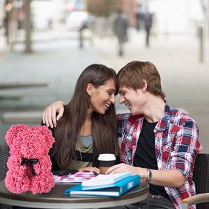 Orsetto di <span class=keywords><strong>Rose</strong></span> Fai da Te da 25 cm <span class=keywords><strong>con</strong></span> Scatola <span class=keywords><strong>Orso</strong></span> di Fiori Artificiali in PE Regali di San Valentino per Fidanzata Donna Moglie Festa della Mamma - Product Image 3